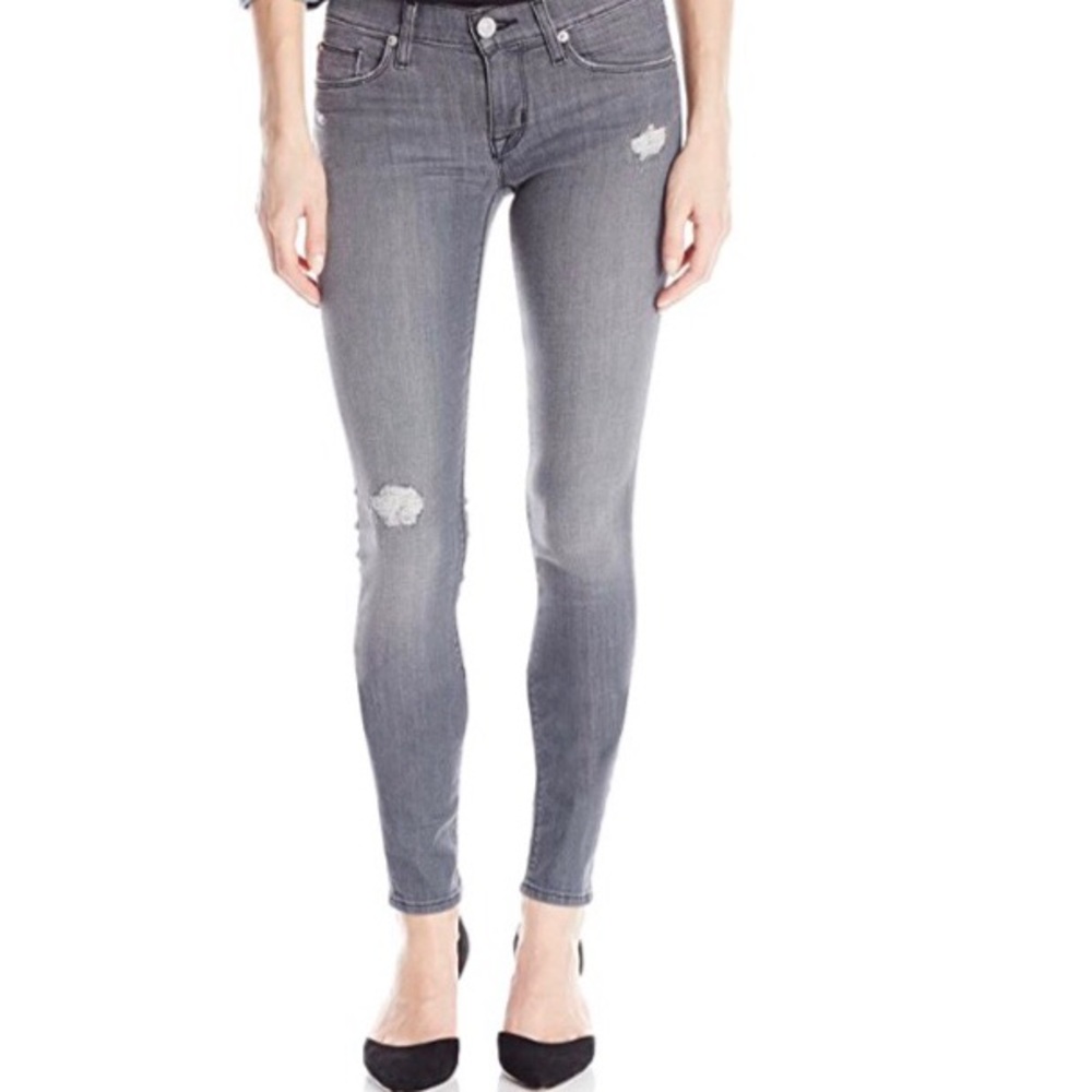 Hudson grey distressed krista skinny jeans 31